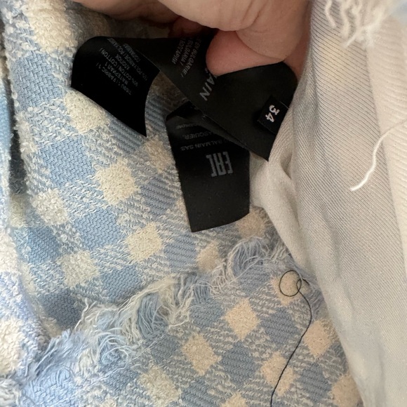 Balmain blue and white Vichy Tweed Gingham Minidress - Picture 3 of 4